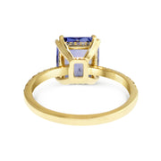 Back View Hidden Halo Iris 4ct Blue-Purple Sapphire Engagement Ring with Secret Diamonds
