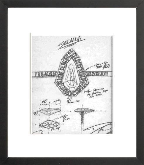 SILVANA Engagement Ring Sketch (Framed Print)