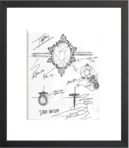 TERRY Engagement Ring Sketch (Framed Print)